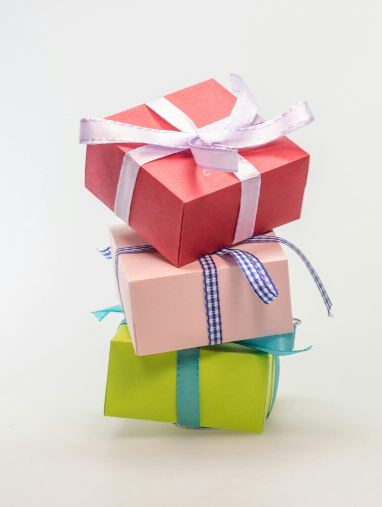 Stacked Gift Boxes With Different Colors